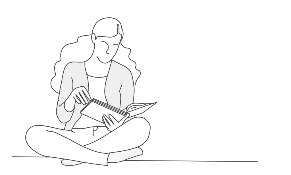 Woman Sits In Lotus Position With Book 